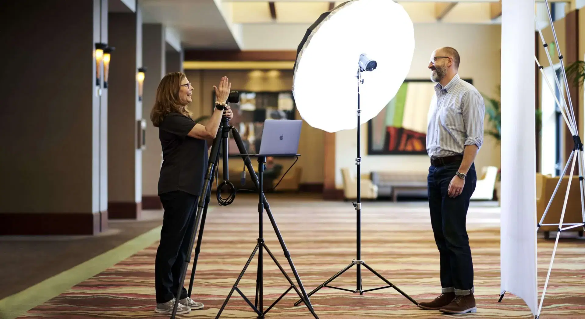Corporate headshot session in progress