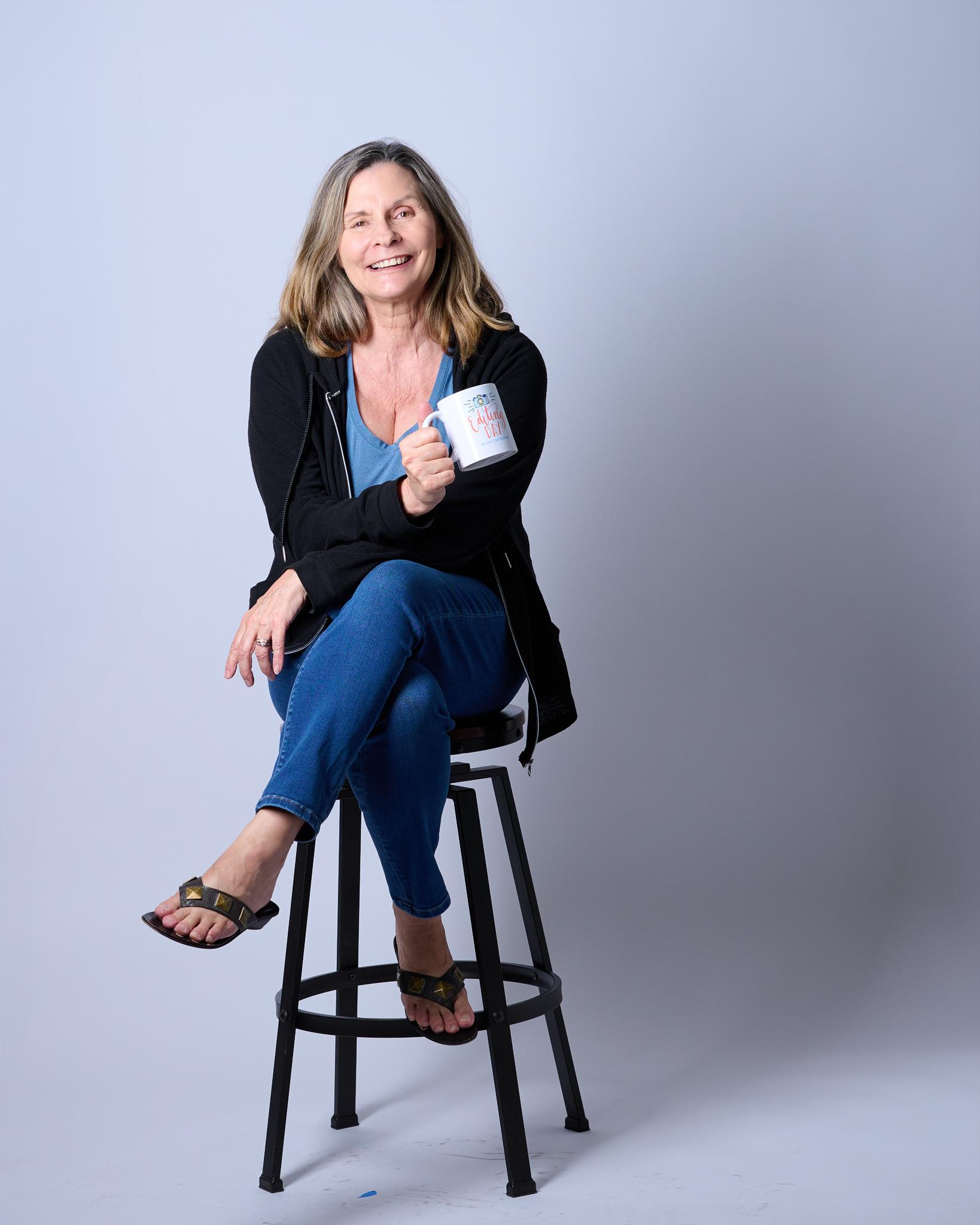 Cindy enjoying coffee - frame 2