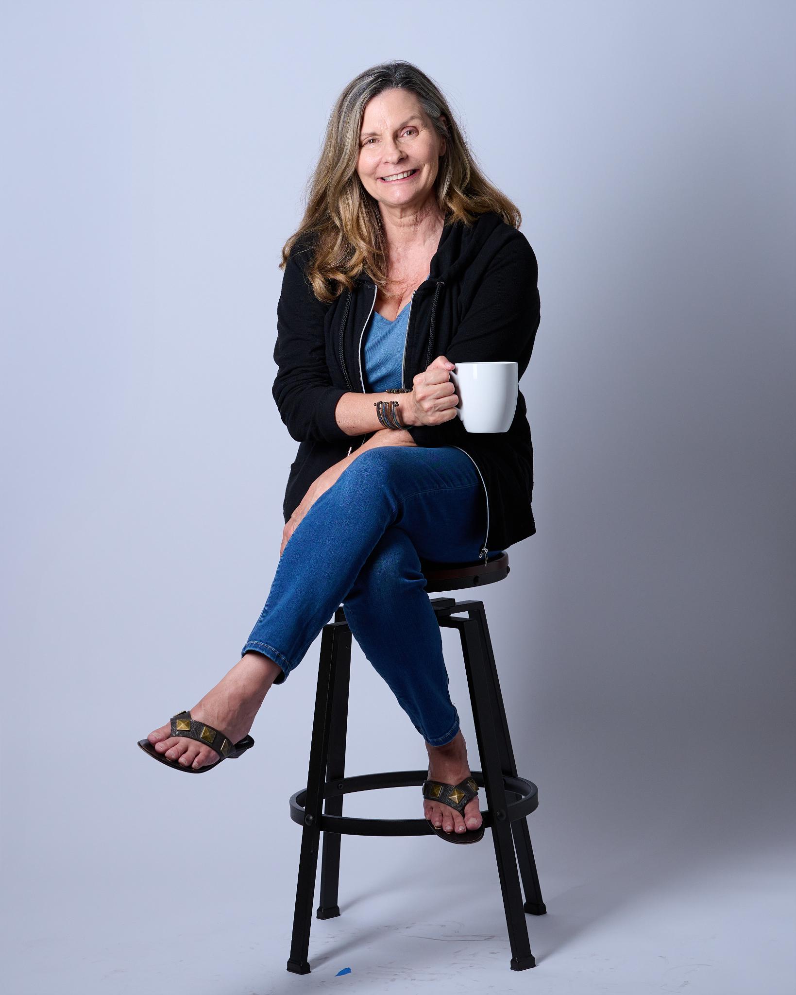 Cindy enjoying coffee - frame 7