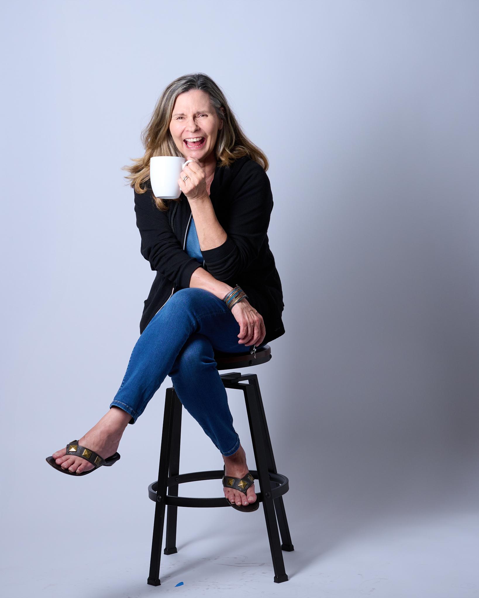 Cindy enjoying coffee - frame 13