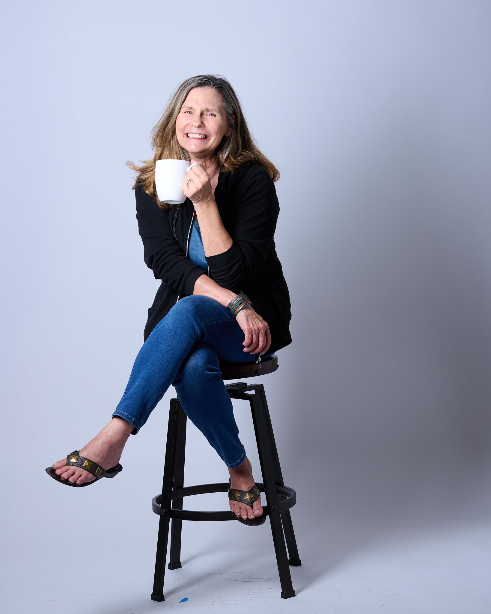 Cindy enjoying coffee - frame 15