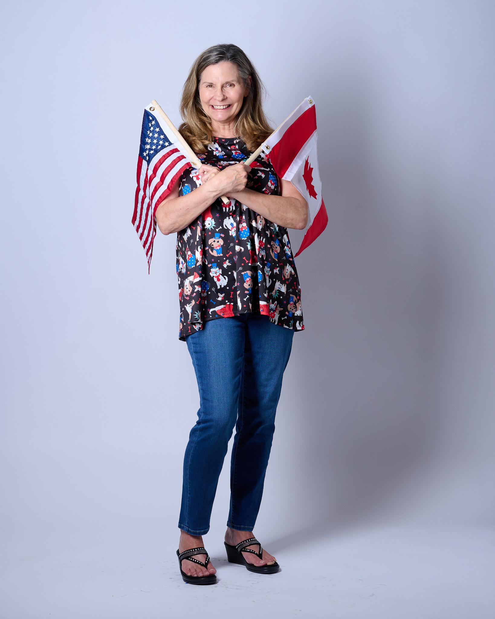 Cindy with flags - frame 3