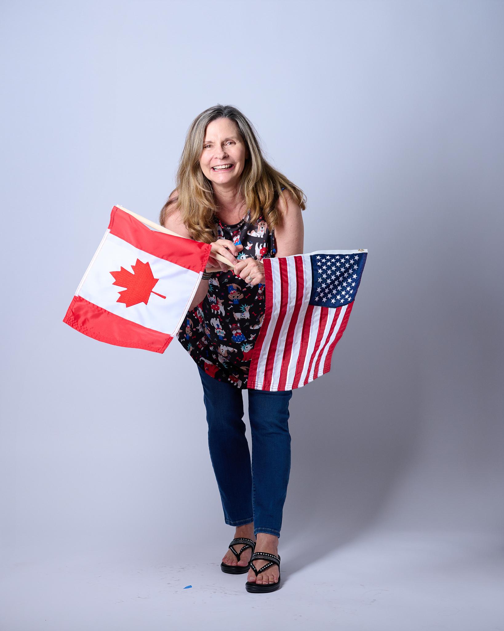 Cindy with flags - frame 13