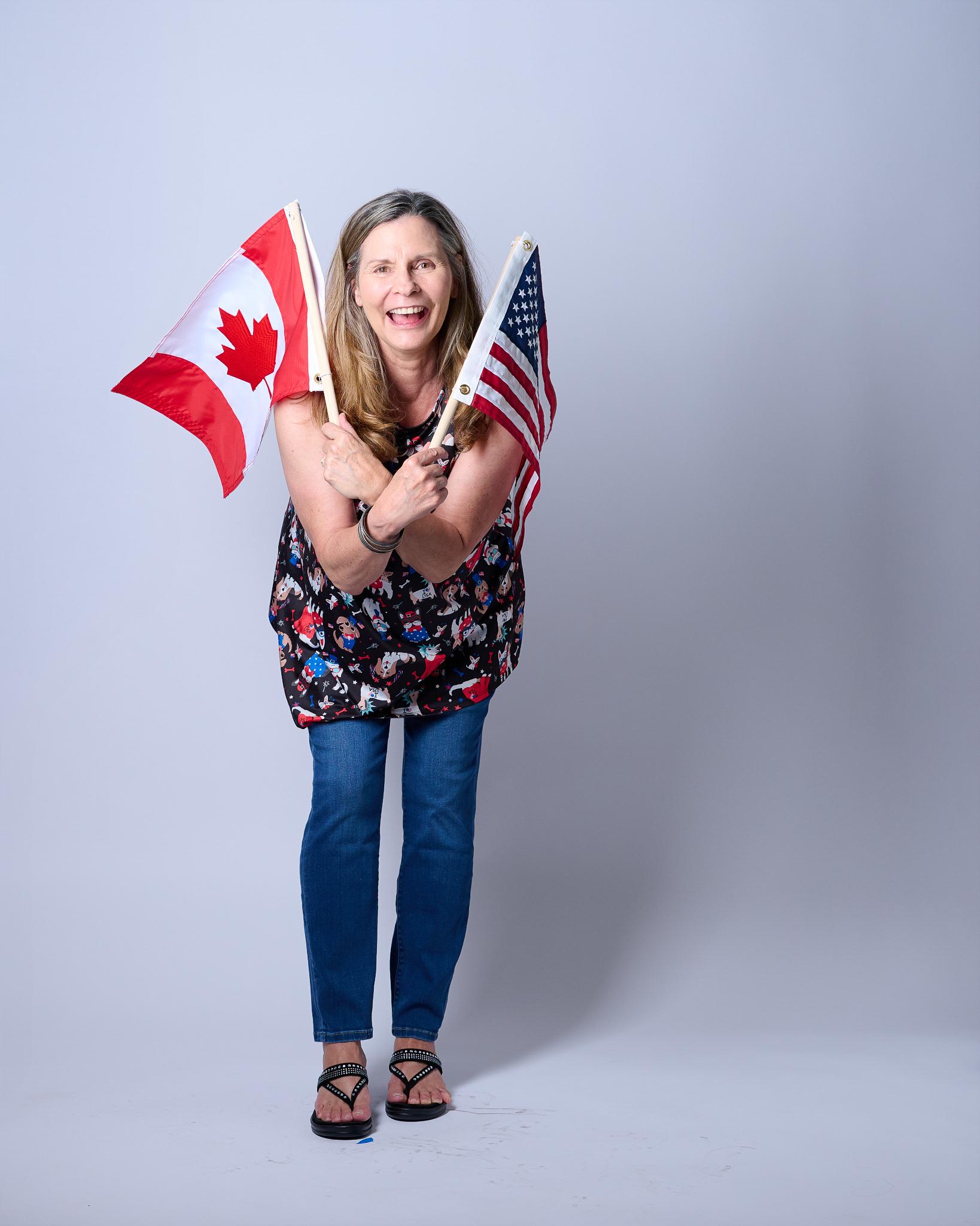 Cindy with flags - frame 14