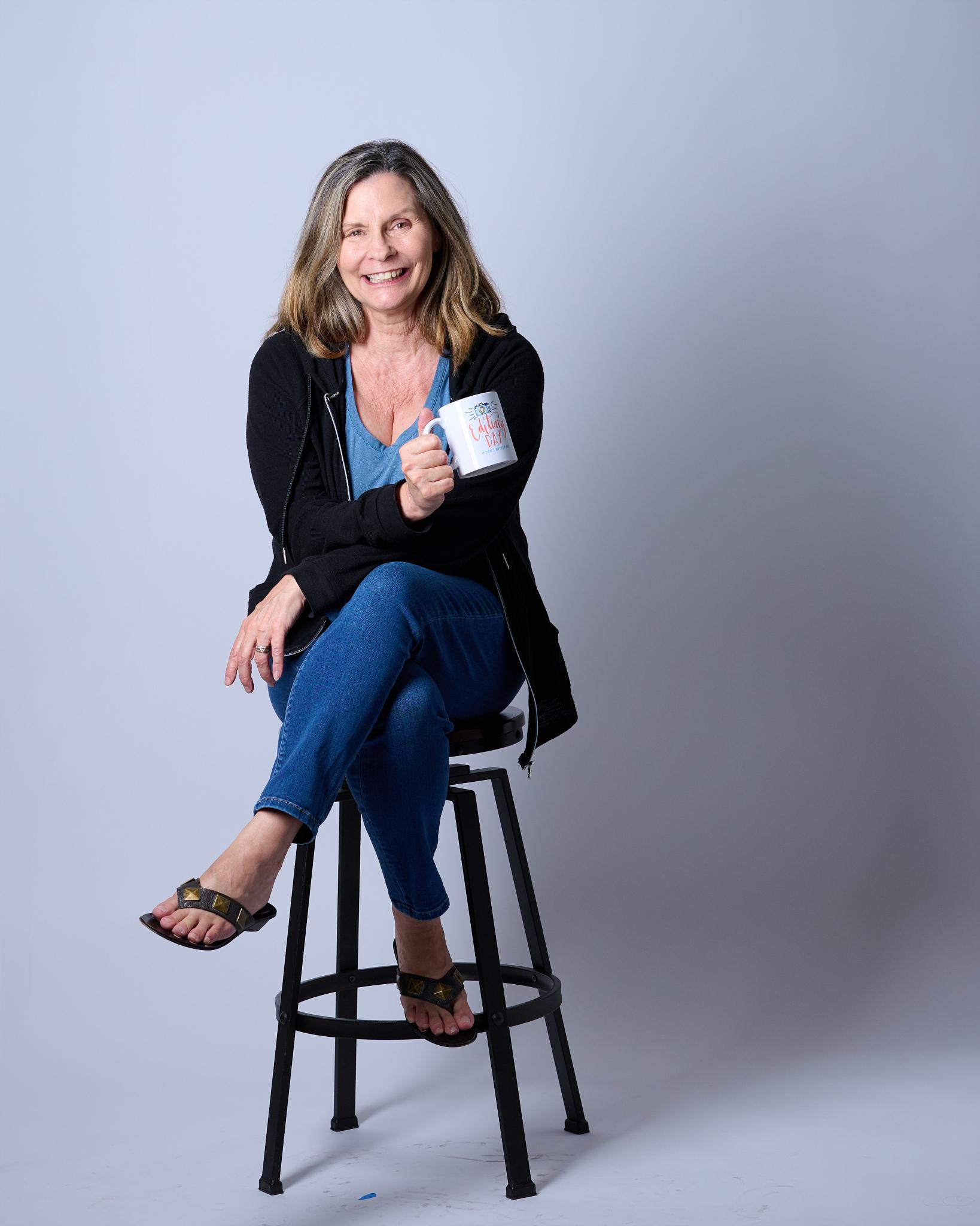 Cindy enjoying coffee - frame 3