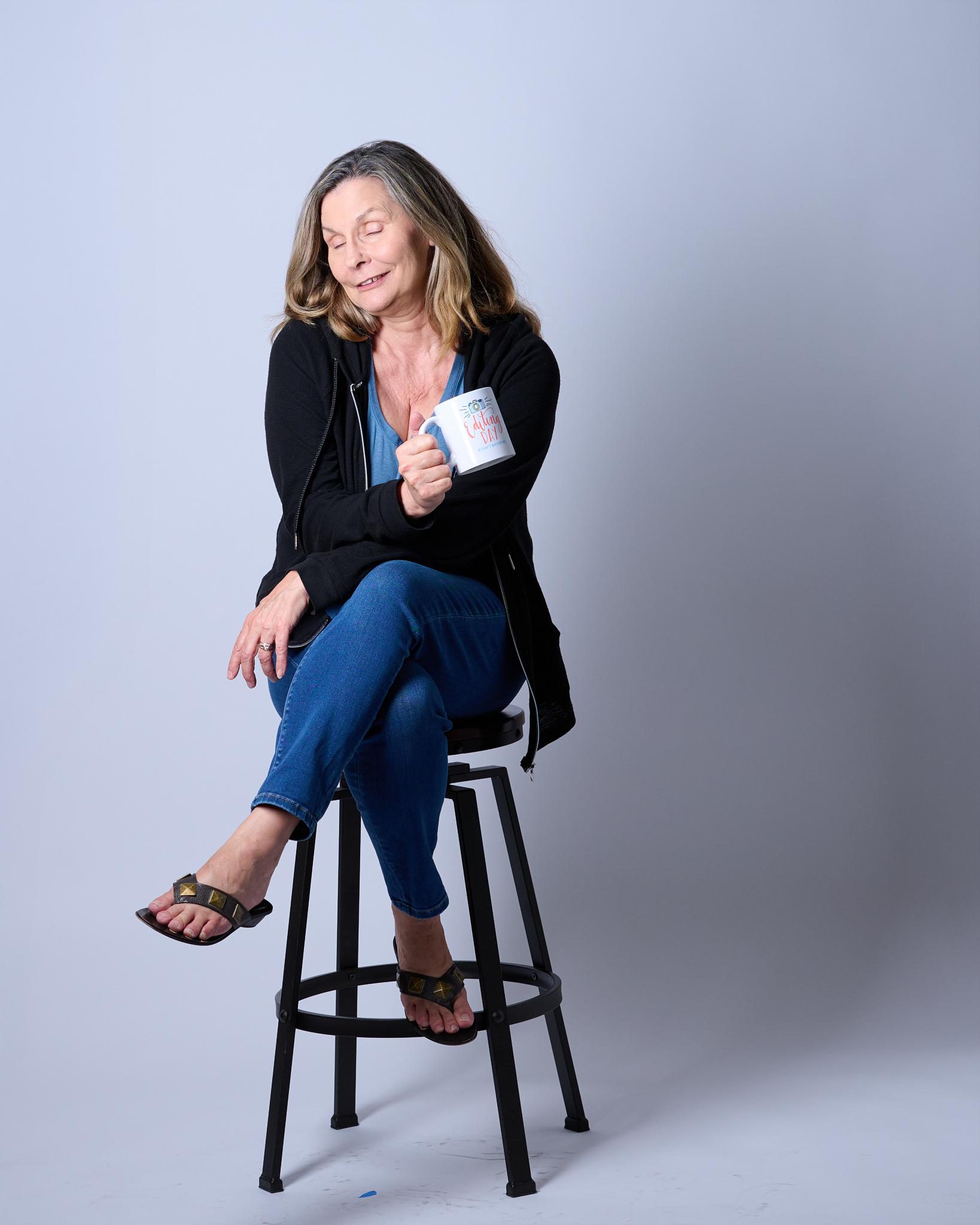 Cindy enjoying coffee - frame 4