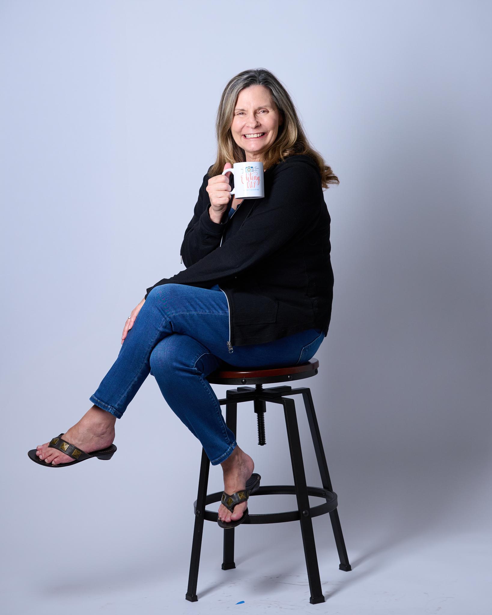 Cindy enjoying coffee - frame 5