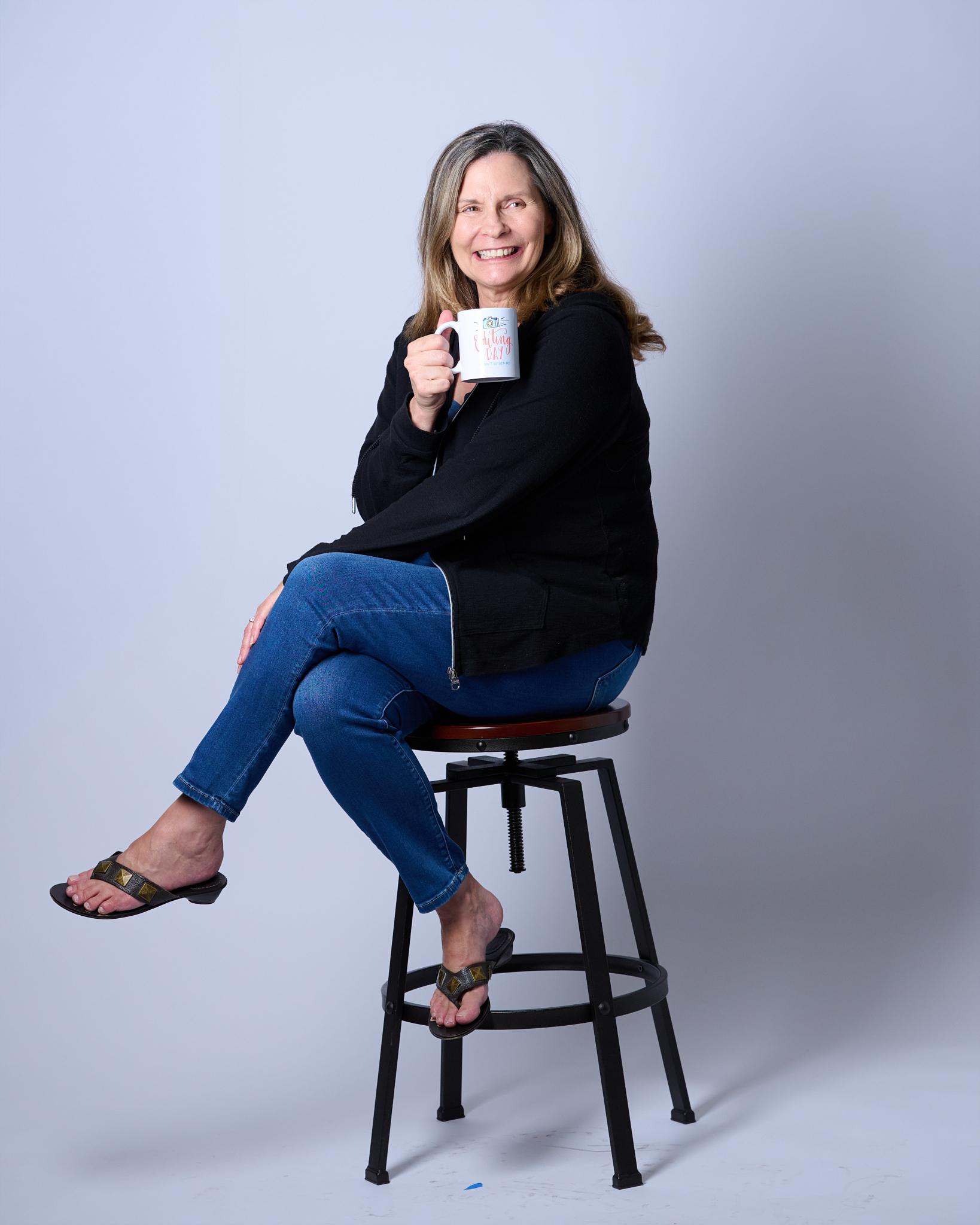 Cindy enjoying coffee - frame 6