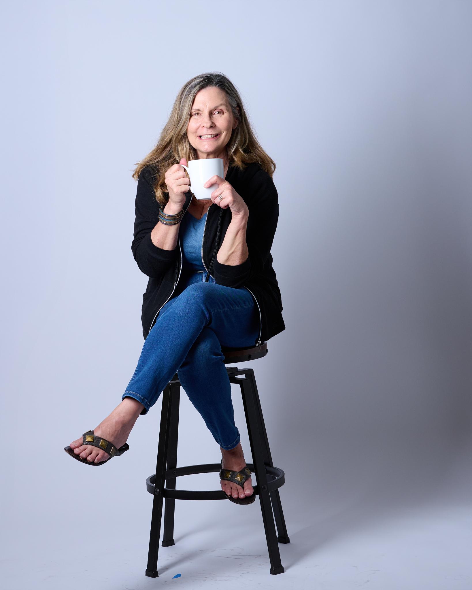 Cindy enjoying coffee - frame 8