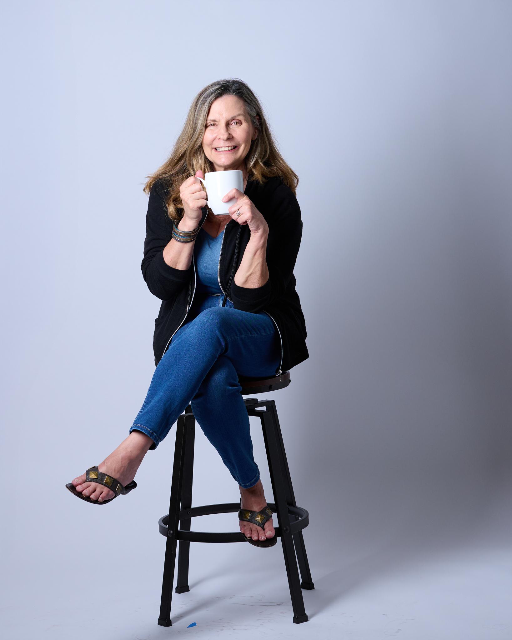 Cindy enjoying coffee - frame 10