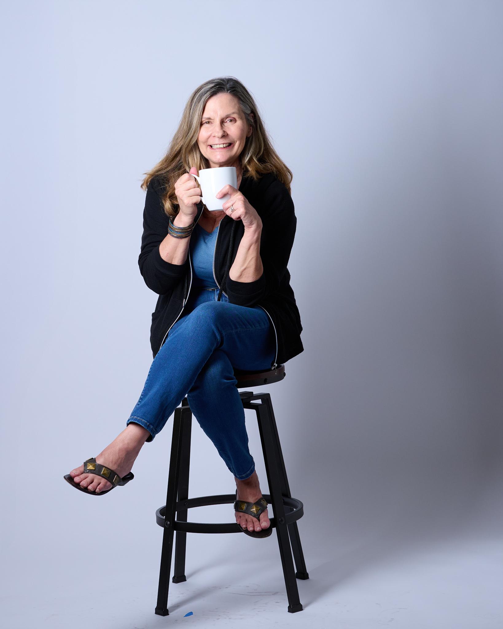 Cindy enjoying coffee - frame 11