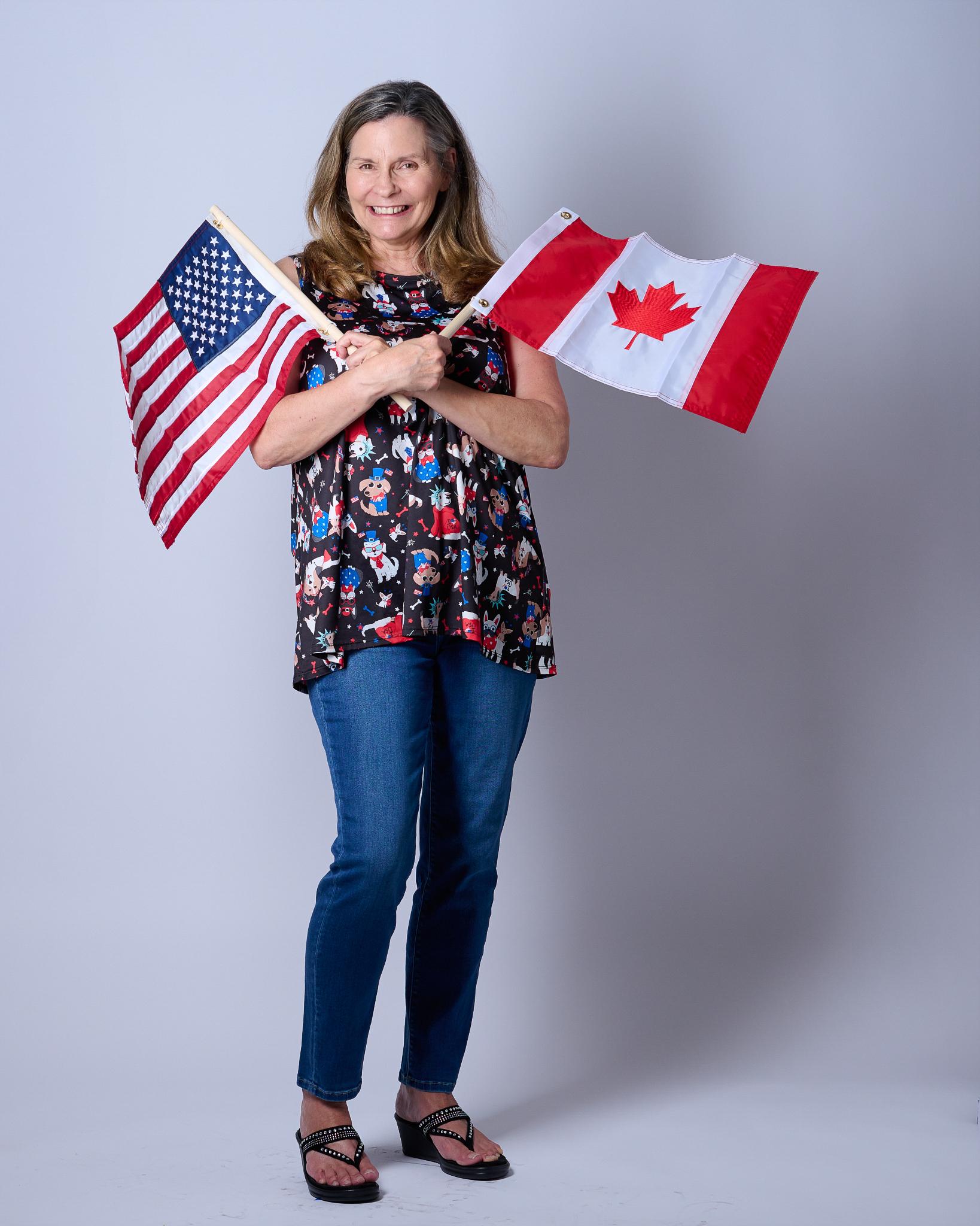 Cindy with flags - frame 2