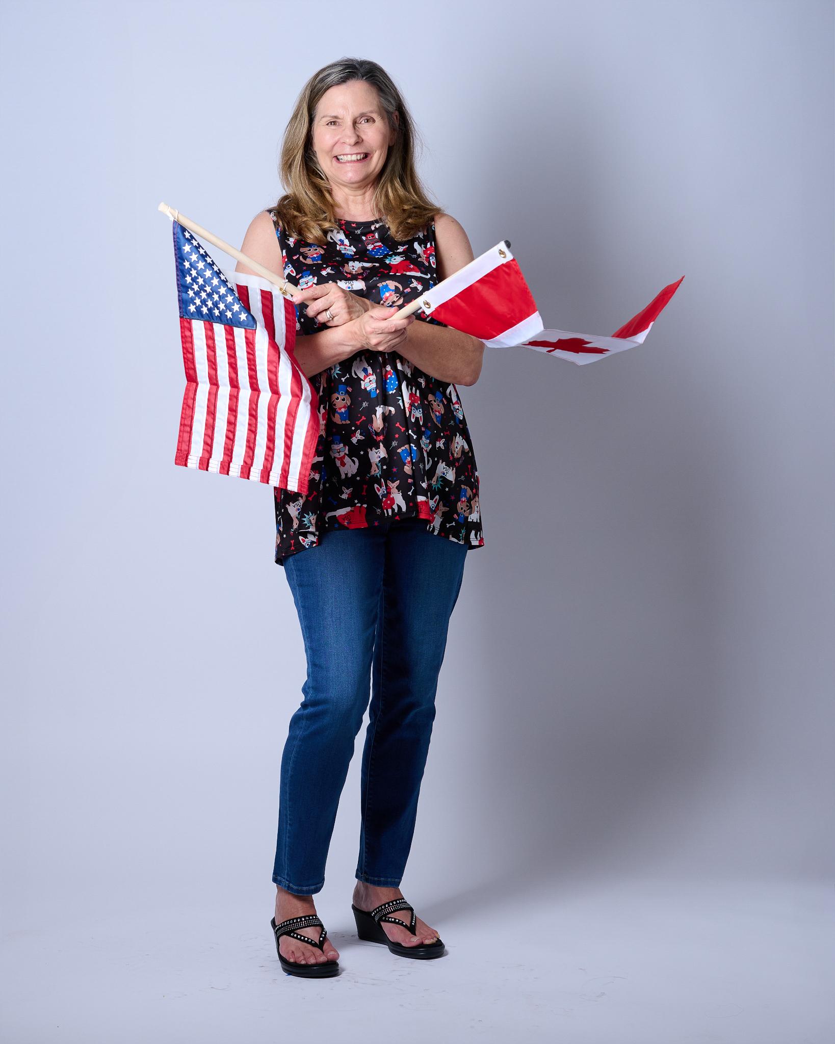 Cindy with flags - frame 4