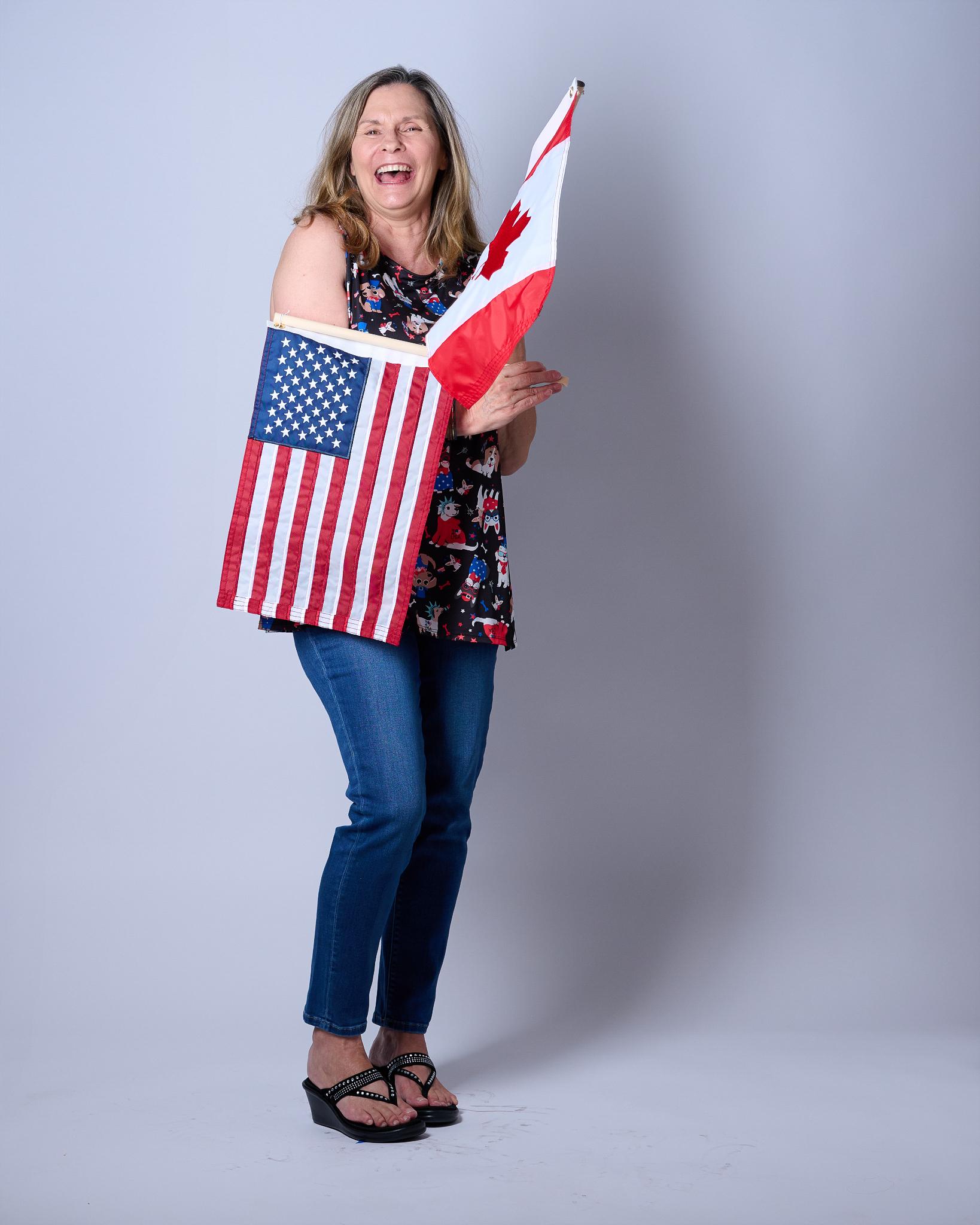 Cindy with flags - frame 10